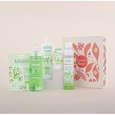Evoluderm – Coffret Cadeau 100% Aloe Vera – 5 produits – Origine Naturelle Végan – Made in France Box Harmonie Idée Cadeau Idéal cadeau Noël, Anniversaire, Fête des Mères (Eternelle) Evoluderm – Coffret Cadeau 100% Aloe Vera – 5 produits – Origine Naturelle Végan – Made in France Box Harmonie Idée Cadeau Idéal cadeau Noël, Anniversaire, Fête des Mères (Eternelle)
