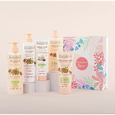 Evoluderm – Coffret Cadeau Corps & Cheveux Délice de Karité – 5 produits + CADEAU OFFERT – Origine Naturelle Végan – Made in France Idéal cadeau Noël, Anniversaire, Fête des Mères (Harmonie) Evoluderm – Coffret Cadeau Corps & Cheveux Délice de Karité – 5 produits + CADEAU OFFERT – Origine Naturelle Végan – Made in France Idéal cadeau Noël, Anniversaire, Fête des Mères (Harmonie)