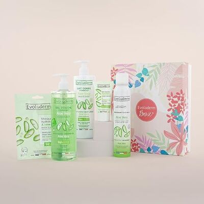 Evoluderm – Coffret Cadeau 100% Aloe Vera – 5 produits – Origine Naturelle Végan – Made in France Box Harmonie Idée Cadeau Idéal cadeau Noël, Anniversaire, Fête des Mères (Harmonie) Evoluderm – Coffret Cadeau 100% Aloe Vera – 5 produits – Origine Naturelle Végan – Made in France Box Harmonie Idée Cadeau Idéal cadeau Noël, Anniversaire, Fête des Mères (Harmonie)
