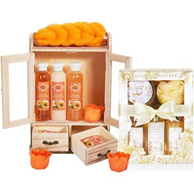BRUBAKER Cosmetics Kit de soins 2 en 1 pêche et vanille rose menthe – Grand ensemble de bien-être 15 pièces – Kit de douche et de bain pour femme – Coffret cadeau de beauté pour femme avec armoire BRUBAKER Cosmetics Kit de soins 2 en 1 pêche et vanille rose menthe – Grand ensemble de bien-être 15 pièces – Kit de douche et de bain pour femme – Coffret cadeau de beauté pour femme avec armoire