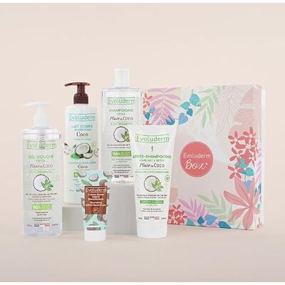Evoluderm – Coffret Cadeau Corps & Cheveux Coco 5 Produits Ingrédients d'Origine Naturelle Végan Idéal Cadeau Noël – Anniversaire Fête des Mères (Harmonie) Evoluderm – Coffret Cadeau Corps & Cheveux Coco 5 Produits Ingrédients d'Origine Naturelle Végan Idéal Cadeau Noël – Anniversaire Fête des Mères (Harmonie)