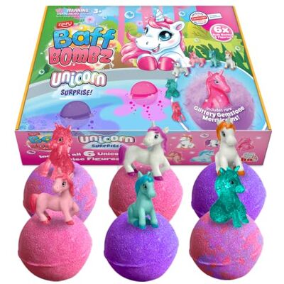 ZIMPLI 6 grandes bombes de bain licorne surprises, 6 jouets licorne inclus, jouets de bain pour filles, coffret cadeau avec bombes de bain pétilantes, cadeau de Noël ZIMPLI 6 grandes bombes de bain licorne surprises, 6 jouets licorne inclus, jouets de bain pour filles, coffret cadeau avec bombes de bain pétilantes, cadeau de Noël