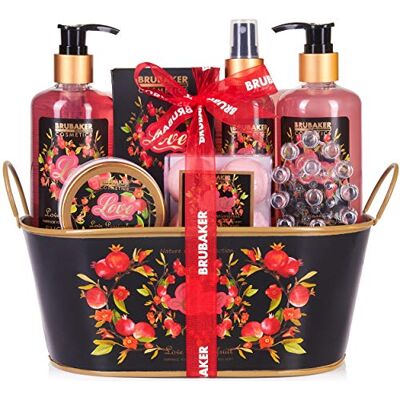 BRUBAKER Cosmetics Coffret de bain & douche Fruit de la passion/Love 12 Pièces Bassine vintage décorative Idée cadeau BRUBAKER Cosmetics Coffret de bain & douche Fruit de la passion/Love 12 Pièces Bassine vintage décorative Idée cadeau