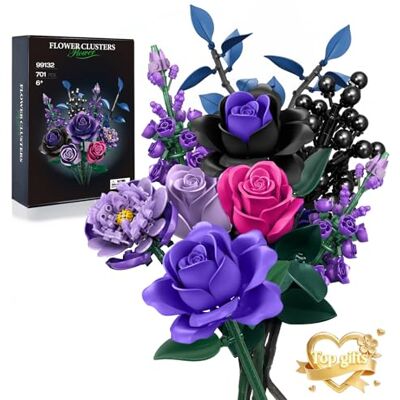 MITIZBLOX Bouquet de fleurs, roses artificielles, collection botanique, blocs de construction, jouets gothiques, cadeaux pour la Saint-Valentin, Noël, anniversaire, jouets pour filles à partir de 6 MITIZBLOX Bouquet de fleurs, roses artificielles, collection botanique, blocs de construction, jouets gothiques, cadeaux pour la Saint-Valentin, Noël, anniversaire, jouets pour filles à partir de 6
