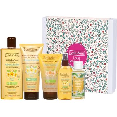 Evoluderm – Coffret Cadeau Monoï Corps & Cheveux – 5 produits Origine Naturelle Végan – Made in France Idée Cadeau de Noël, Anniversaire, Fête des Mères (Cocooning) Evoluderm – Coffret Cadeau Monoï Corps & Cheveux – 5 produits Origine Naturelle Végan – Made in France Idée Cadeau de Noël, Anniversaire, Fête des Mères (Cocooning)
