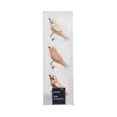Kaemingk Lot de 3 décorations de Noël en verre Oiseaux sur clip 8 cm Décoration de Noël et décoration de sapin de Noël Mélange de boules de Noël Décoration de Noël Mélange de perles de Kaemingk Lot de 3 décorations de Noël en verre Oiseaux sur clip 8 cm Décoration de Noël et décoration de sapin de Noël Mélange de boules de Noël Décoration de Noël Mélange de perles de