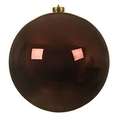 Kaemingk Boules de Noël en plastique 20 cm x 1 boule de Noël XXL incassable, marron foncé, bois rouge Kaemingk Boules de Noël en plastique 20 cm x 1 boule de Noël XXL incassable, marron foncé, bois rouge