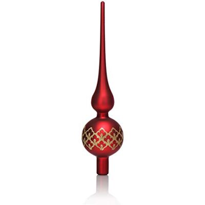 com-four ® Christmas Tree Topper, Cime de sapin de Noël en verre véritable Cime de sapin de Noël comme décoration 28 cm com-four ® Christmas Tree Topper, Cime de sapin de Noël en verre véritable Cime de sapin de Noël comme décoration 28 cm