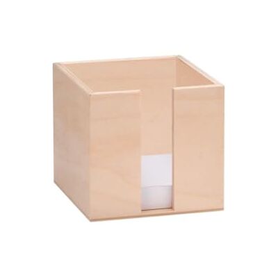 GLOREX Mémo Box, Bois, Naturel, 11 x 11 x 10,5 cm GLOREX Mémo Box, Bois, Naturel, 11 x 11 x 10,5 cm