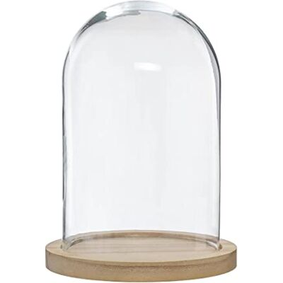 ATMOSPHERA CREATEUR D'INTERIEUR Atmosphera Cloche verre et bois transparent H26 cm ATMOSPHERA CREATEUR D'INTERIEUR Atmosphera Cloche verre et bois transparent H26 cm