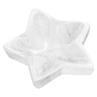 NKlaus Bol à sélénite 9 cm étoile nettoyage fait main 1 pièce NKlaus Bol à sélénite 9 cm étoile nettoyage fait main 1 pièce