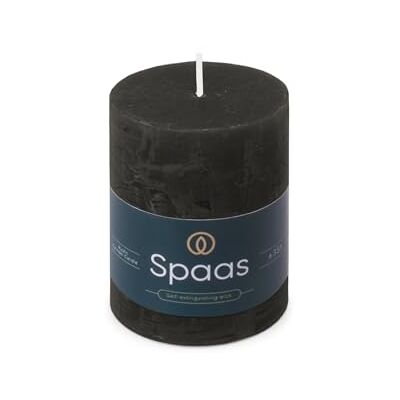 Spaas Bougie Pilier Rustique 70/95 mm 35h noir Spaas Bougie Pilier Rustique 70/95 mm 35h noir