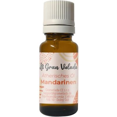 GRAN VELADA Huile essentielle de mandarine pure, tonifiante et raffermissante, idéale pour cosmétiques et aromathérapie, huile 100 % naturelle pour savons, crèmes et bougies 100 ml GRAN VELADA Huile essentielle de mandarine pure, tonifiante et raffermissante, idéale pour cosmétiques et aromathérapie, huile 100 % naturelle pour savons, crèmes et bougies 100 ml