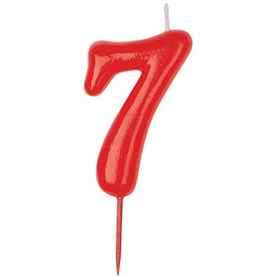 dekora Bougie d'Anniversaire Traditionnelle Numéro 7 Bougie numérique rouge de 7,5 x 3,5 cm pour décorer gâteaux, gâteaux et desserts pour les anniversaires et les célébrations. dekora Bougie d'Anniversaire Traditionnelle Numéro 7 Bougie numérique rouge de 7,5 x 3,5 cm pour décorer gâteaux, gâteaux et desserts pour les anniversaires et les célébrations.
