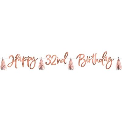 amscan 120603 Guirlande de fête d'anniversaire personnalisable 1 pièce Longueur : 2,74 cm Couleur : or rose métallisé Guirlande pour anniversaire, surprise ou décoration à suspendre amscan 120603 Guirlande de fête d'anniversaire personnalisable 1 pièce Longueur : 2,74 cm Couleur : or rose métallisé Guirlande pour anniversaire, surprise ou décoration à suspendre
