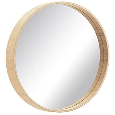 ART Miroir mural, rond, 50 cm de diamètre, en bois naturel, scandinave, bohème ART Miroir mural, rond, 50 cm de diamètre, en bois naturel, scandinave, bohème