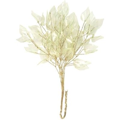 Ideen mit Herz Lot de 10 branches décoratives avec feuilles en acrylique transparent 18 cm de long (feuilles vert clair, fil doré) Ideen mit Herz Lot de 10 branches décoratives avec feuilles en acrylique transparent 18 cm de long (feuilles vert clair, fil doré)
