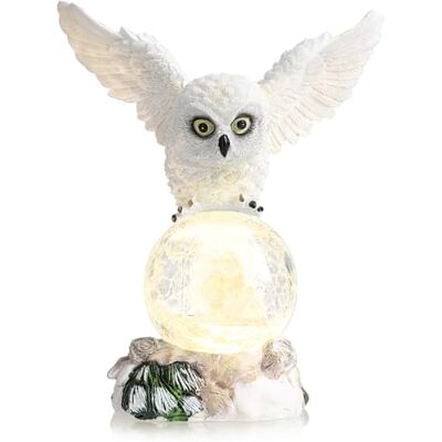 com-four ® Figurine LED hibou avec boule de verre, éclairage LED à poser figurine décorative de Noël com-four ® Figurine LED hibou avec boule de verre, éclairage LED à poser figurine décorative de Noël