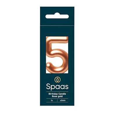 Spaas 12x Bougie d'anniversaire nombre '5' or rose Spaas 12x Bougie d'anniversaire nombre '5' or rose
