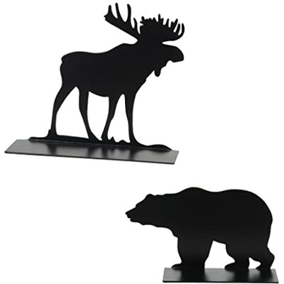 Department 56 Village Collection Accessories Ensemble de figurines d'élan et d'ours Noir 8,9 et 5,1 cm Department 56 Village Collection Accessories Ensemble de figurines d'élan et d'ours Noir 8,9 et 5,1 cm