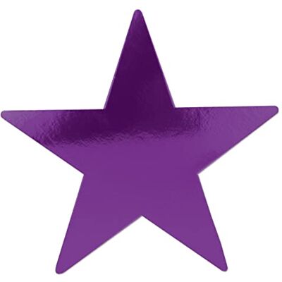 Beistle Piece Foil Star Cutouts, 22,9 cm, 55838-PL, 36 pièces en papier d'aluminium en forme d'étoile, violet (lot de 36) Beistle Piece Foil Star Cutouts, 22,9 cm, 55838-PL, 36 pièces en papier d'aluminium en forme d'étoile, violet (lot de 36)
