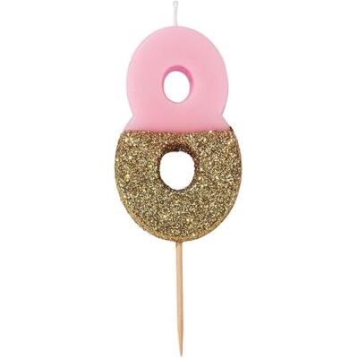JADEO - Candelina Numero 8 - Bougie décorative JADEO - Candelina Numero 8 - Bougie décorative