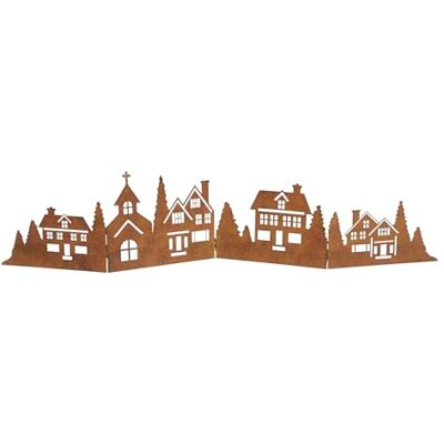 Spetebo Ligne de maison décorative en métal pliable 77 x 17 cm – Rouille – Silhouette de ville de Noël pour décoration de table – Décoration de table pour Noël Spetebo Ligne de maison décorative en métal pliable 77 x 17 cm – Rouille – Silhouette de ville de Noël pour décoration de table – Décoration de table pour Noël