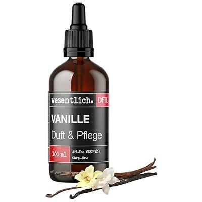 wesentlich. Huile parfumée à la vanille – Huile aromatique, entre autres, pour lampe parfumée et diffuseur – Parfum d'ambiance de qualité supérieure (100 ml) wesentlich. Huile parfumée à la vanille – Huile aromatique, entre autres, pour lampe parfumée et diffuseur – Parfum d'ambiance de qualité supérieure (100 ml)