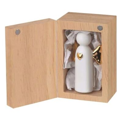 Räder Petit Ange à emporter, Porcelaine avec décoration dorée, Bois, Transparent, Environ 5 x 4 x 2,5 cm Räder Petit Ange à emporter, Porcelaine avec décoration dorée, Bois, Transparent, Environ 5 x 4 x 2,5 cm