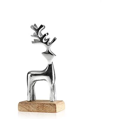 com-four ® Renne en métal sur socle en bois, figurine de renne en métal statue de cerf comme décoration de Noël de haute qualité ou cadeau pour les chasseurs com-four ® Renne en métal sur socle en bois, figurine de renne en métal statue de cerf comme décoration de Noël de haute qualité ou cadeau pour les chasseurs