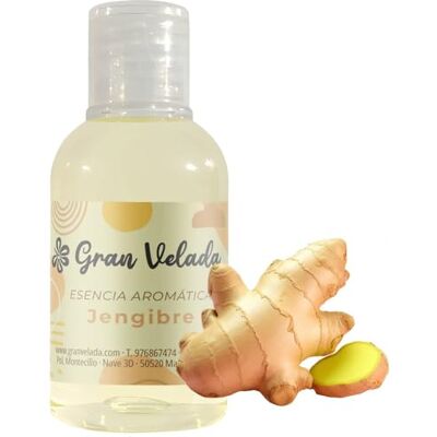 GRAN VELADA Essence aromatique de gingembre pour bougies et parfums Notes épicées et fraîches Idéal pour les mikados, encens et désodorisants sur demande GRAN VELADA Essence aromatique de gingembre pour bougies et parfums Notes épicées et fraîches Idéal pour les mikados, encens et désodorisants sur demande