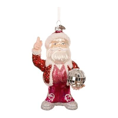 Kaemingk Décoration de Noël en verre 13,3 cm Figurine de Père Noël disco à suspendre Pendentif pour sapin de Noël Pendentif pour sapin de Noël et décoration de sapin de Noël Père Noël rouge Kaemingk Décoration de Noël en verre 13,3 cm Figurine de Père Noël disco à suspendre Pendentif pour sapin de Noël Pendentif pour sapin de Noël et décoration de sapin de Noël Père Noël rouge