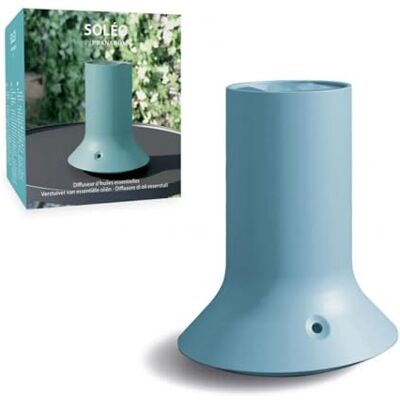 Pranarôm Diffuseur SOLEO Anti-Moustiques Bio Bleu Sans fil, rechargeable par cellule solaire ou USB. Compact et portable pour l'intérieur et l'extérieur. Pranarôm Diffuseur SOLEO Anti-Moustiques Bio Bleu Sans fil, rechargeable par cellule solaire ou USB. Compact et portable pour l'intérieur et l'extérieur.