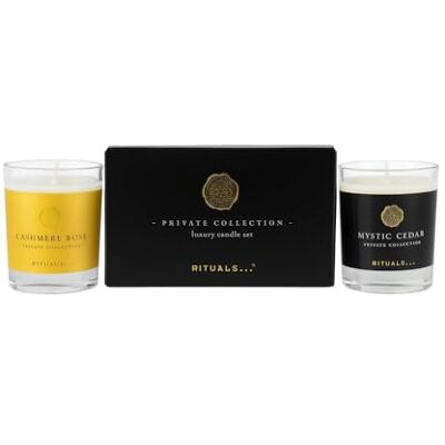 Rituals Collection privée Lot de 2 bougies de luxe 2 x 60 g Rose cachemire + bougie parfumée au cèdre mystique Rituals Collection privée Lot de 2 bougies de luxe 2 x 60 g Rose cachemire + bougie parfumée au cèdre mystique