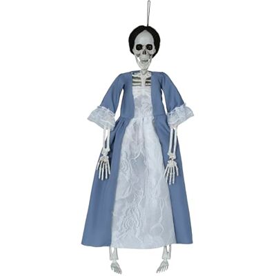 FIESTAS GUIRCA Pendentif squelette avec robe (40 cm) Décoration d'Halloween pour fêtes d'horreur et célébrations Idéal pour les environnements effrayants et les scénarios effrayants Gris/blanc FIESTAS GUIRCA Pendentif squelette avec robe (40 cm) Décoration d'Halloween pour fêtes d'horreur et célébrations Idéal pour les environnements effrayants et les scénarios effrayants Gris/blanc