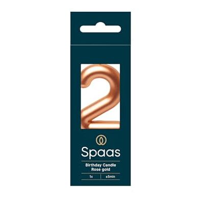 Spaas 12x Bougie d'anniversaire nombre '2' or rose Spaas 12x Bougie d'anniversaire nombre '2' or rose