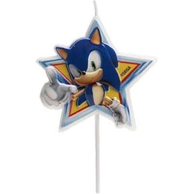 dekora Bougie d'anniversaire Sonic le hérisson 11 cm pour gâteaux et cupcakes réutilisable avec support, prête à l'emploi dekora Bougie d'anniversaire Sonic le hérisson 11 cm pour gâteaux et cupcakes réutilisable avec support, prête à l'emploi