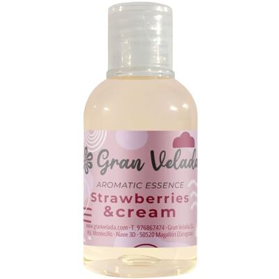 GRAN VELADA Essence aromatique de fraises à la crème Parfum intense de fruits rouges avec notes sucrées, idéal pour parfums, savons et bougies artisanales, 50 ml GRAN VELADA Essence aromatique de fraises à la crème Parfum intense de fruits rouges avec notes sucrées, idéal pour parfums, savons et bougies artisanales, 50 ml
