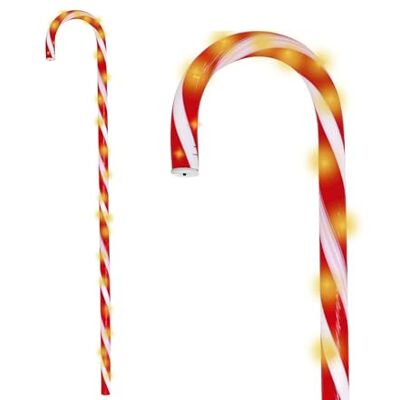 FIESTAS GUIRCA Canne de bonbons avec lumière (70 cm) Accessoire de Noël pour décoration de fêtes et célébrations de Noël et du Nouvel An Idéal pour tous les utilisateurs Rouge et blanc FIESTAS GUIRCA Canne de bonbons avec lumière (70 cm) Accessoire de Noël pour décoration de fêtes et célébrations de Noël et du Nouvel An Idéal pour tous les utilisateurs Rouge et blanc
