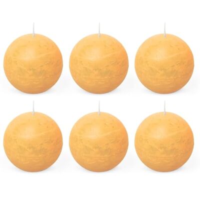 Spaas 6x Bougie Boule Rustique 80 mm 24h couleur sable Spaas 6x Bougie Boule Rustique 80 mm 24h couleur sable