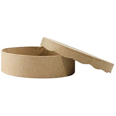 décopatch BT008O platte ronde doos van papier-maché, 11 x 11 x 3 cm, om te versieren, ideaal voor je woondecoratie) karton décopatch BT008O platte ronde doos van papier-maché, 11 x 11 x 3 cm, om te versieren, ideaal voor je woondecoratie) karton