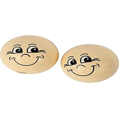 Creativ Boules en bois avec visage Creativ Boules en bois avec visage