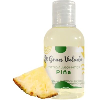 GRAN VELADA Essence aromatique d'ananas Notes tropicales et fraîches Idéal pour bougies, savons et désodorisants Parfum doux et sensuel Format litre disponible. GRAN VELADA Essence aromatique d'ananas Notes tropicales et fraîches Idéal pour bougies, savons et désodorisants Parfum doux et sensuel Format litre disponible.