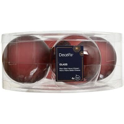 Kaemingk Lot de 4 boules de Noël en verre 8 cm Mat et brillant transparent Grandes boules de Noël Décoration de Noël et décoration de sapin de Noël Marron marron transparent Kaemingk Lot de 4 boules de Noël en verre 8 cm Mat et brillant transparent Grandes boules de Noël Décoration de Noël et décoration de sapin de Noël Marron marron transparent