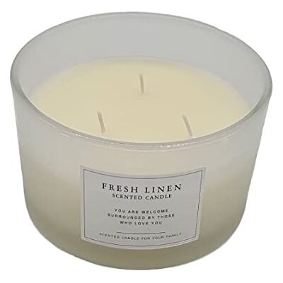 Spetebo Bougie parfumée à 3 mèches dans un verre de 13 cm – Linge frais – Décorative pour Noël et Saint-Nicolas Spetebo Bougie parfumée à 3 mèches dans un verre de 13 cm – Linge frais – Décorative pour Noël et Saint-Nicolas