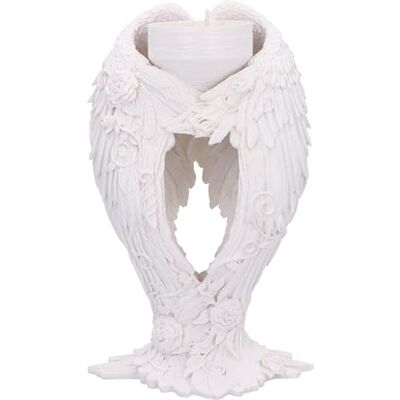 Nemesis Now Bougeoir en résine blanche en forme d'ailes d'ange de 17 cm, support pour bougie chauffe-plat soutenu par une sculpture d'ailes d'ange, décoration d'intérieur, cadeau d'ange, coulé dans la Nemesis Now Bougeoir en résine blanche en forme d'ailes d'ange de 17 cm, support pour bougie chauffe-plat soutenu par une sculpture d'ailes d'ange, décoration d'intérieur, cadeau d'ange, coulé dans la