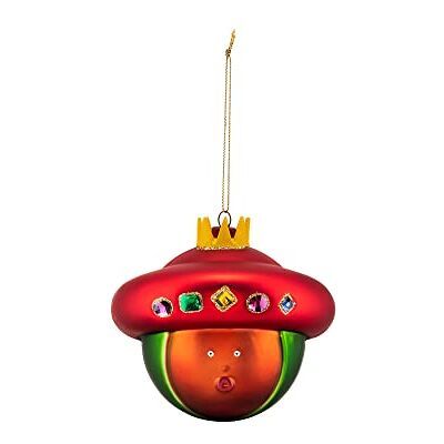 Alessi AMJ13 10 Baldassarre Boule de Sapin de Noël du Roi Mage Balthazar en Verre Soufflé, Décorée à La Main, Rouge Alessi AMJ13 10 Baldassarre Boule de Sapin de Noël du Roi Mage Balthazar en Verre Soufflé, Décorée à La Main, Rouge