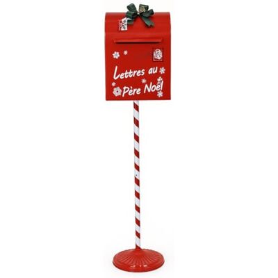 BAKAJI Boîte aux lettres de Noël pour lettre de Père Noël, trou des lettres, décoration de Noël en métal, décoration de Noël, décoration de Noël, idéale pour maison, vitrines, magasins 30,5 x 23 x 114 BAKAJI Boîte aux lettres de Noël pour lettre de Père Noël, trou des lettres, décoration de Noël en métal, décoration de Noël, décoration de Noël, idéale pour maison, vitrines, magasins 30,5 x 23 x 114