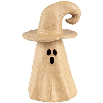 décopatch AC915C Un Petit bougeoir Fantome chapeau en papier mâché Décoration Halloween à personnaliser enfants, DIY Dimensions 15 x 9 cm décopatch AC915C Un Petit bougeoir Fantome chapeau en papier mâché Décoration Halloween à personnaliser enfants, DIY Dimensions 15 x 9 cm