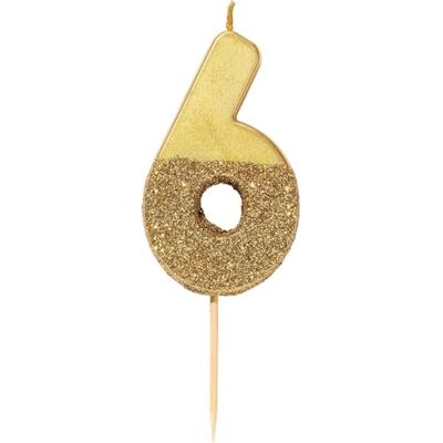 Talking Tables - Candelina - Glitter doré - 13,8 cm - Bougie numérique Talking Tables - Candelina - Glitter doré - 13,8 cm - Bougie numérique
